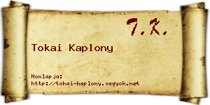 Tokai Kaplony névjegykártya
